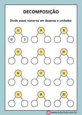 Decomposição de números: dezenas e unidades | Educlub